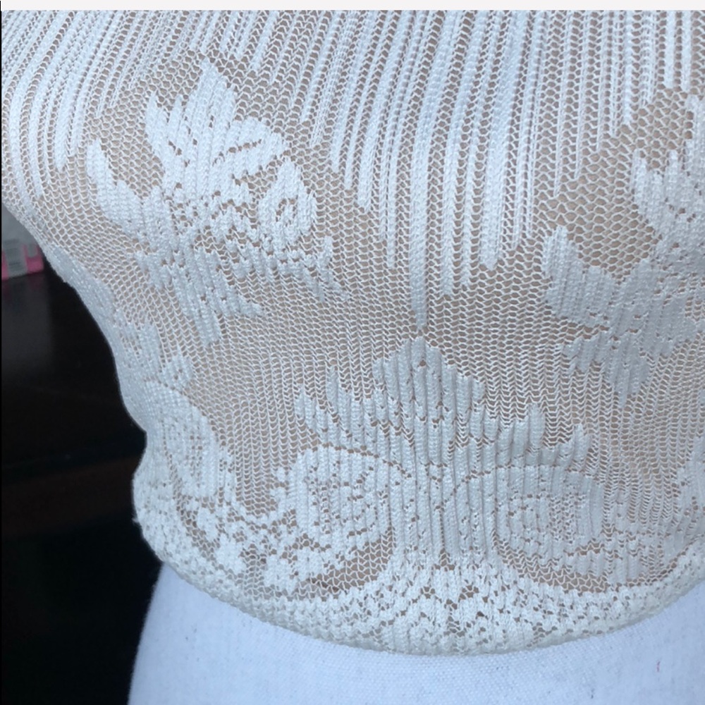 Lace Crop Top Cream & Tan Wedding - Picture 3 of 8